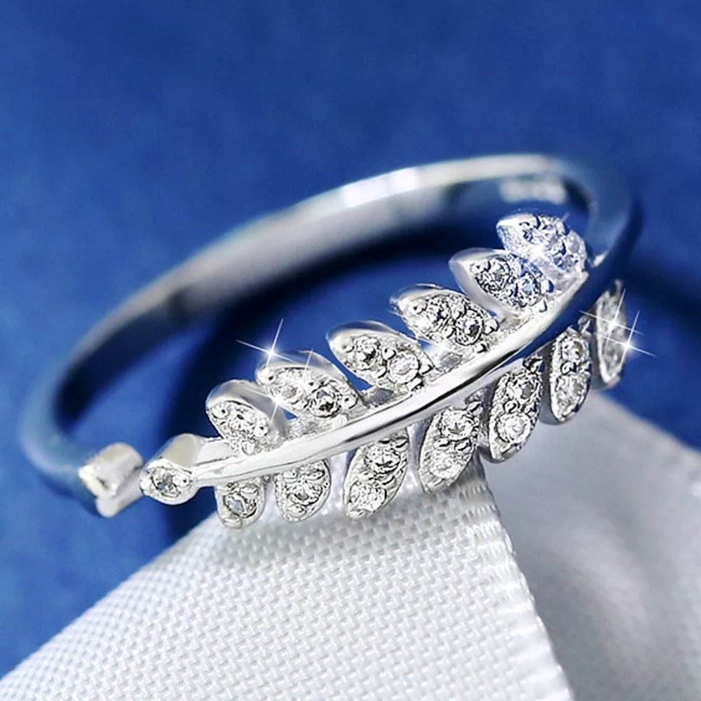 Silver Leaf Ring made of Stainless Steel